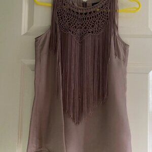 Taupe silk top